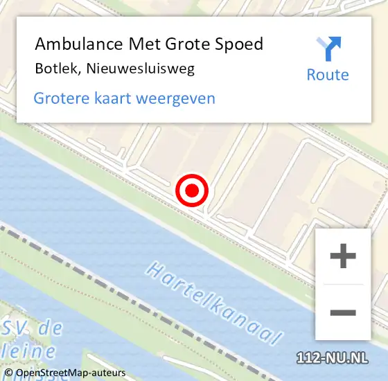 Locatie op kaart van de 112 melding: Ambulance Met Grote Spoed Naar Botlek, Nieuwesluisweg op 25 oktober 2023 07:50
