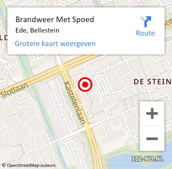 Locatie op kaart van de 112 melding: Brandweer Met Spoed Naar Ede, Bellestein op 25 oktober 2023 09:36