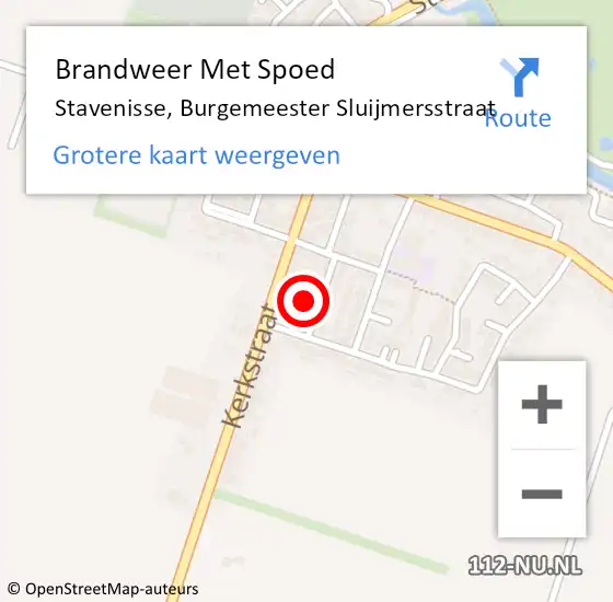 Locatie op kaart van de 112 melding: Brandweer Met Spoed Naar Stavenisse, Burgemeester Sluijmersstraat op 25 oktober 2023 09:52