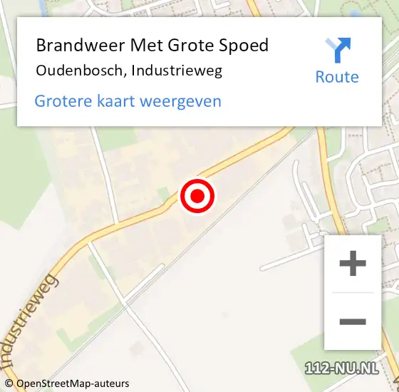 Locatie op kaart van de 112 melding: Brandweer Met Grote Spoed Naar Oudenbosch, Industrieweg op 25 oktober 2023 10:24