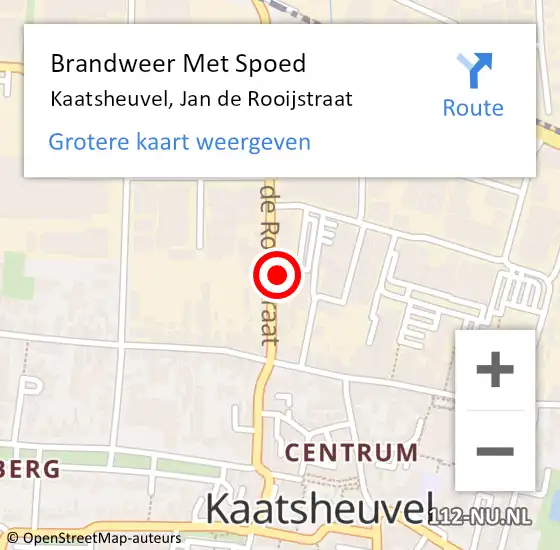 Locatie op kaart van de 112 melding: Brandweer Met Spoed Naar Kaatsheuvel, Jan de Rooijstraat op 25 oktober 2023 11:25