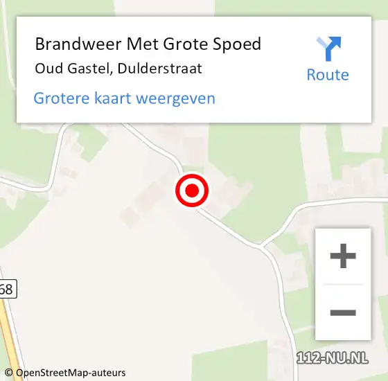 Locatie op kaart van de 112 melding: Brandweer Met Grote Spoed Naar Oud Gastel, Dulderstraat op 25 oktober 2023 13:27
