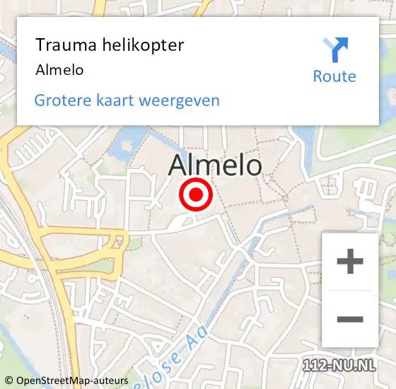 Locatie op kaart van de 112 melding: Trauma helikopter Almelo op 25 oktober 2023 15:30