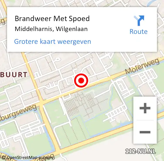 Locatie op kaart van de 112 melding: Brandweer Met Spoed Naar Middelharnis, Wilgenlaan op 25 oktober 2023 15:39