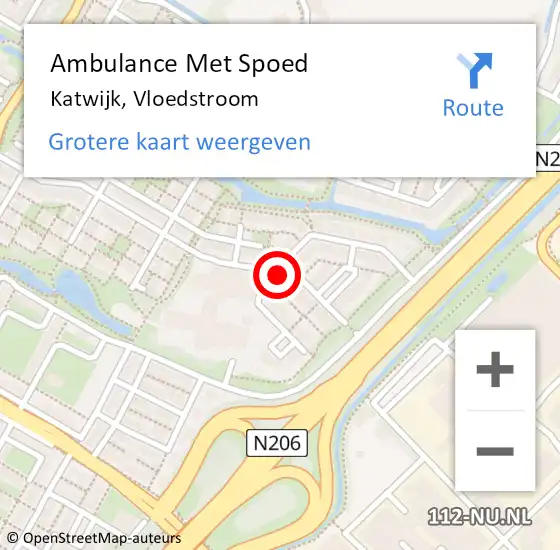 Locatie op kaart van de 112 melding: Ambulance Met Spoed Naar Katwijk, Vloedstroom op 25 oktober 2023 16:00