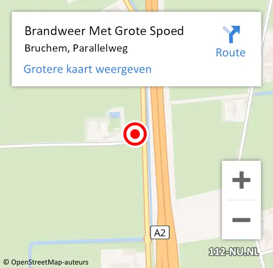 Locatie op kaart van de 112 melding: Brandweer Met Grote Spoed Naar Bruchem, Parallelweg op 25 oktober 2023 17:06