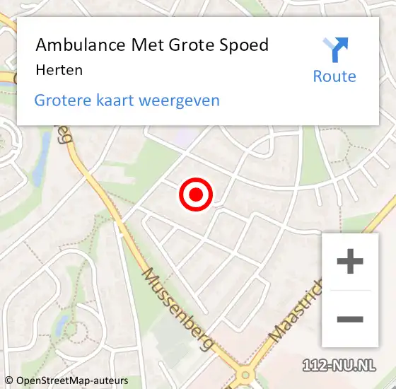 Locatie op kaart van de 112 melding: Ambulance Met Grote Spoed Naar Herten op 25 oktober 2023 17:10