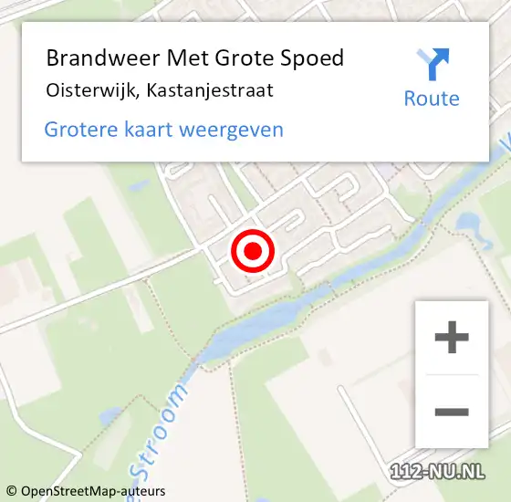 Locatie op kaart van de 112 melding: Brandweer Met Grote Spoed Naar Oisterwijk, Kastanjestraat op 25 oktober 2023 17:13