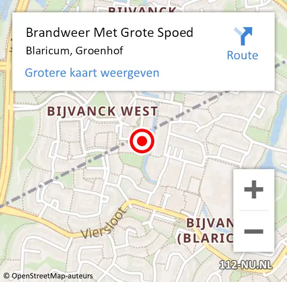 Locatie op kaart van de 112 melding: Brandweer Met Grote Spoed Naar Blaricum, Groenhof op 25 oktober 2023 17:29