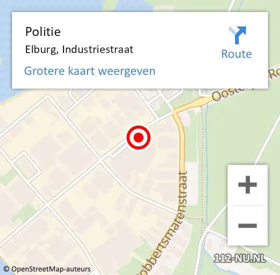 Locatie op kaart van de 112 melding: Politie Elburg, Industriestraat op 25 oktober 2023 17:32
