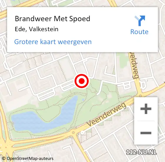 Locatie op kaart van de 112 melding: Brandweer Met Spoed Naar Ede, Valkestein op 25 oktober 2023 17:41