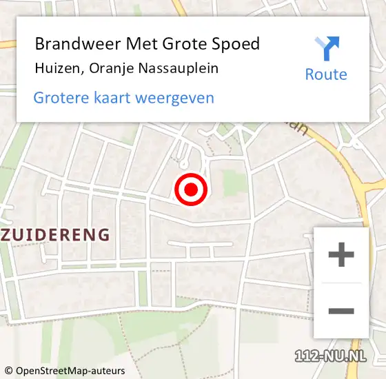 Locatie op kaart van de 112 melding: Brandweer Met Grote Spoed Naar Huizen, Oranje Nassauplein op 25 oktober 2023 17:41