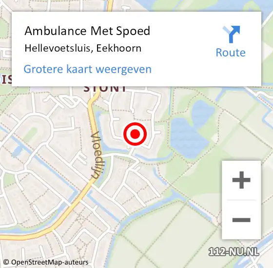 Locatie op kaart van de 112 melding: Ambulance Met Spoed Naar Hellevoetsluis, Eekhoorn op 25 oktober 2023 17:43