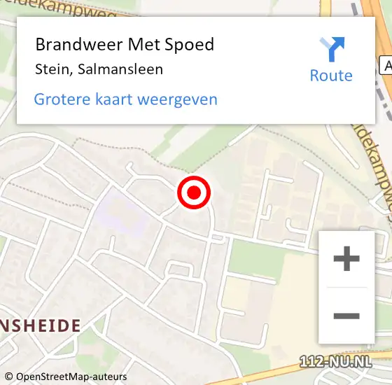 Locatie op kaart van de 112 melding: Brandweer Met Spoed Naar Stein, Salmansleen op 25 oktober 2023 20:16