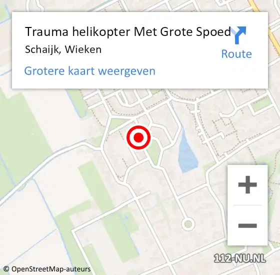 Locatie op kaart van de 112 melding: Trauma helikopter Met Grote Spoed Naar Schaijk, Wieken op 25 oktober 2023 22:09