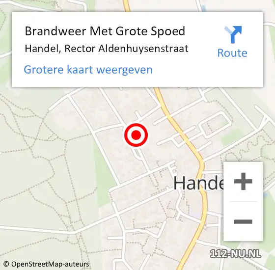 Locatie op kaart van de 112 melding: Brandweer Met Grote Spoed Naar Handel, Rector Aldenhuysenstraat op 26 oktober 2023 01:06