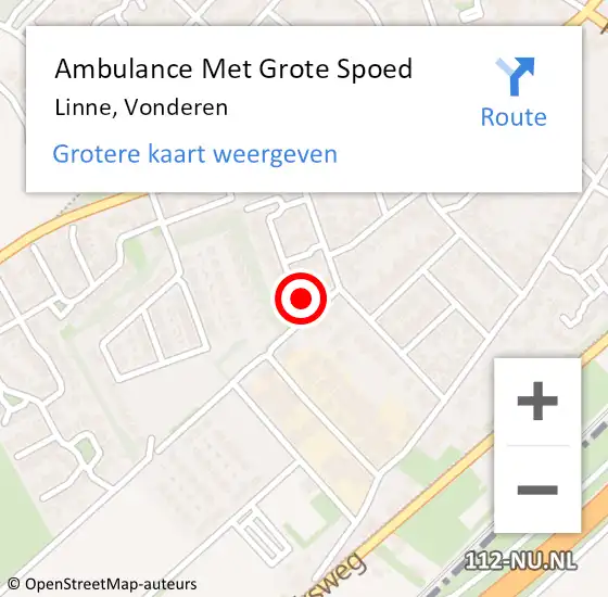 Locatie op kaart van de 112 melding: Ambulance Met Grote Spoed Naar Linne, Vonderen op 26 oktober 2023 04:14