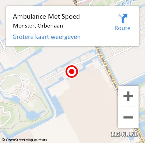 Locatie op kaart van de 112 melding: Ambulance Met Spoed Naar Monster, Orberlaan op 26 oktober 2023 06:56
