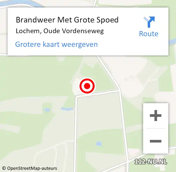 Locatie op kaart van de 112 melding: Brandweer Met Grote Spoed Naar Lochem, Oude Vordenseweg op 26 oktober 2023 08:32