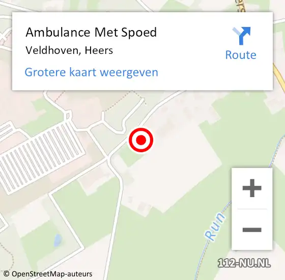 Locatie op kaart van de 112 melding: Ambulance Met Spoed Naar Veldhoven, Heers op 12 september 2014 20:04