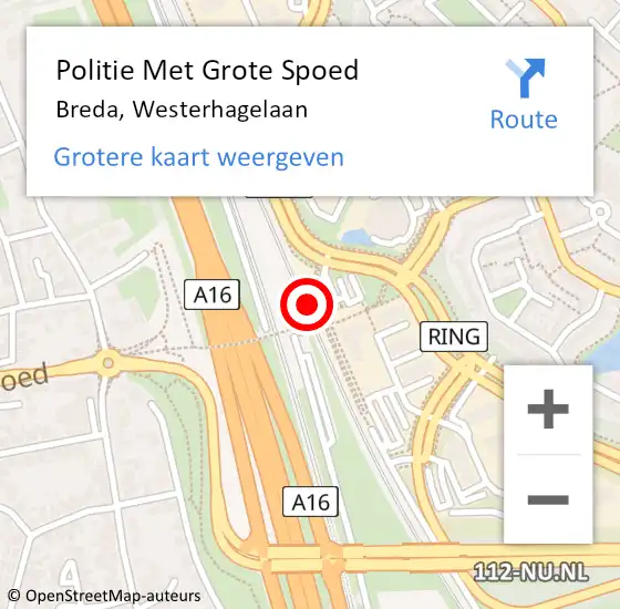 Locatie op kaart van de 112 melding: Politie Met Grote Spoed Naar Breda, Westerhagelaan op 26 oktober 2023 08:50