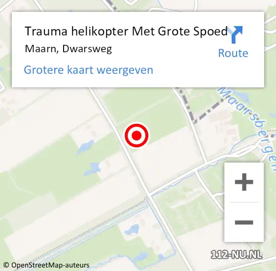 Locatie op kaart van de 112 melding: Trauma helikopter Met Grote Spoed Naar Maarn, Dwarsweg op 26 oktober 2023 08:53