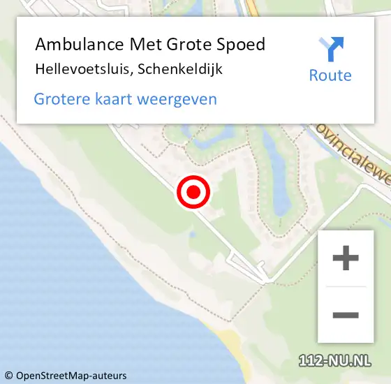 Locatie op kaart van de 112 melding: Ambulance Met Grote Spoed Naar Hellevoetsluis, Schenkeldijk op 26 oktober 2023 09:55