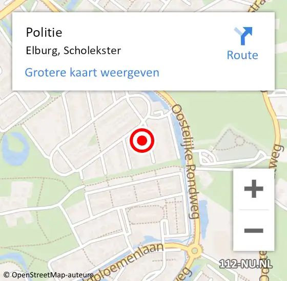 Locatie op kaart van de 112 melding: Politie Elburg, Scholekster op 26 oktober 2023 10:58