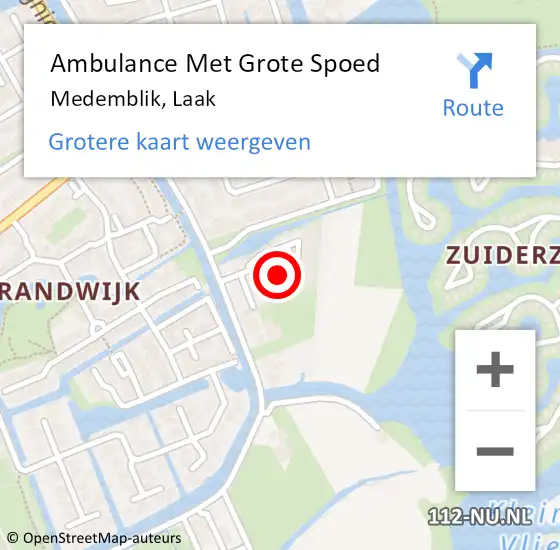 Locatie op kaart van de 112 melding: Ambulance Met Grote Spoed Naar Medemblik, Laak op 26 oktober 2023 11:57