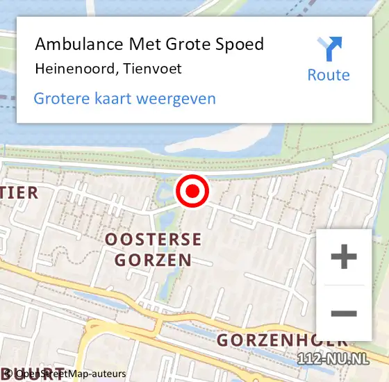 Locatie op kaart van de 112 melding: Ambulance Met Grote Spoed Naar Heinenoord, Tienvoet op 26 oktober 2023 13:14