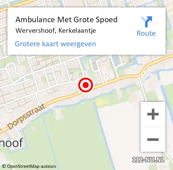 Locatie op kaart van de 112 melding: Ambulance Met Grote Spoed Naar Wervershoof, Kerkelaantje op 26 oktober 2023 14:04