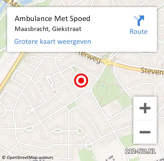 Locatie op kaart van de 112 melding: Ambulance Met Spoed Naar Maasbracht, Giekstraat op 26 oktober 2023 14:19