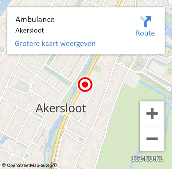 Locatie op kaart van de 112 melding: Ambulance Akersloot op 26 oktober 2023 14:44