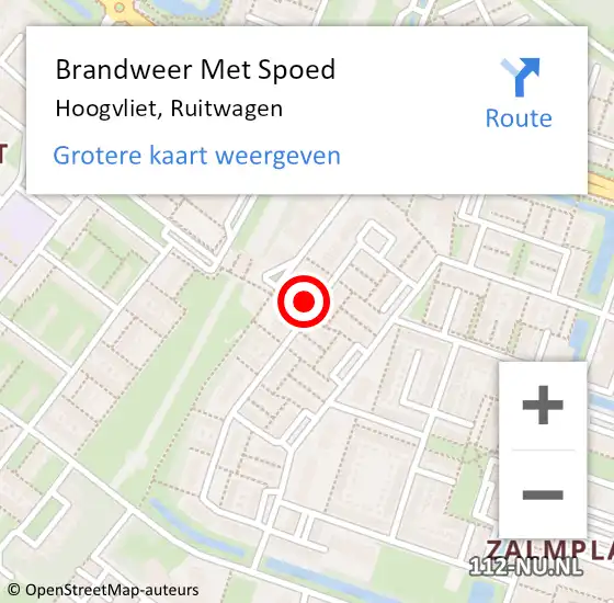 Locatie op kaart van de 112 melding: Brandweer Met Spoed Naar Hoogvliet, Ruitwagen op 26 oktober 2023 14:58