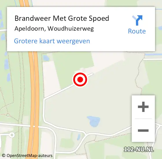 Locatie op kaart van de 112 melding: Brandweer Met Grote Spoed Naar Apeldoorn, Woudhuizerweg op 26 oktober 2023 15:01