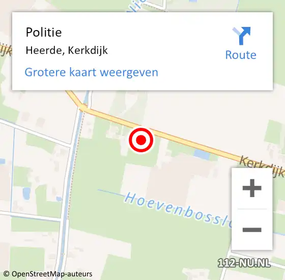 Locatie op kaart van de 112 melding: Politie Heerde, Kerkdijk op 26 oktober 2023 15:10