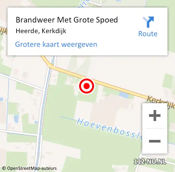 Locatie op kaart van de 112 melding: Brandweer Met Grote Spoed Naar Heerde, Kerkdijk op 26 oktober 2023 15:11