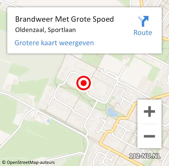 Locatie op kaart van de 112 melding: Brandweer Met Grote Spoed Naar Oldenzaal, Sportlaan op 26 oktober 2023 15:25