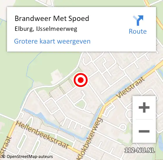 Locatie op kaart van de 112 melding: Brandweer Met Spoed Naar Elburg, IJsselmeerweg op 26 oktober 2023 15:28