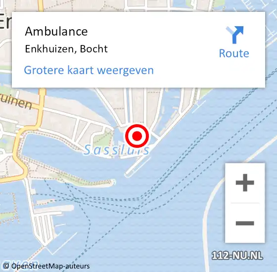 Locatie op kaart van de 112 melding: Ambulance Enkhuizen, Bocht op 26 oktober 2023 16:07