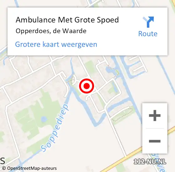 Locatie op kaart van de 112 melding: Ambulance Met Grote Spoed Naar Opperdoes, de Waarde op 26 oktober 2023 16:11
