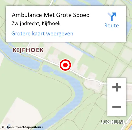 Locatie op kaart van de 112 melding: Ambulance Met Grote Spoed Naar Zwijndrecht, Kijfhoek op 26 oktober 2023 16:27