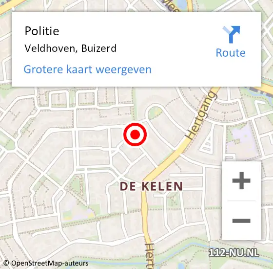 Locatie op kaart van de 112 melding: Politie Veldhoven, Buizerd op 26 oktober 2023 16:49