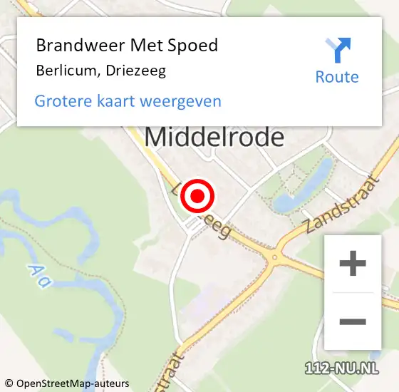 Locatie op kaart van de 112 melding: Brandweer Met Spoed Naar Berlicum, Driezeeg op 26 oktober 2023 17:10