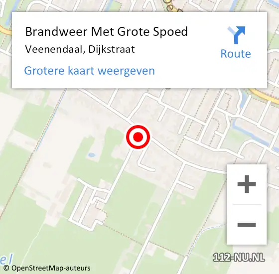 Locatie op kaart van de 112 melding: Brandweer Met Grote Spoed Naar Veenendaal, Dijkstraat op 26 oktober 2023 17:15