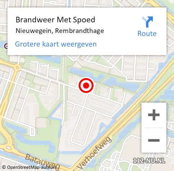 Locatie op kaart van de 112 melding: Brandweer Met Spoed Naar Nieuwegein, Rembrandthage op 26 oktober 2023 17:26