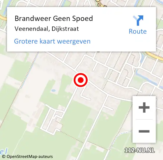 Locatie op kaart van de 112 melding: Brandweer Geen Spoed Naar Veenendaal, Dijkstraat op 26 oktober 2023 17:28