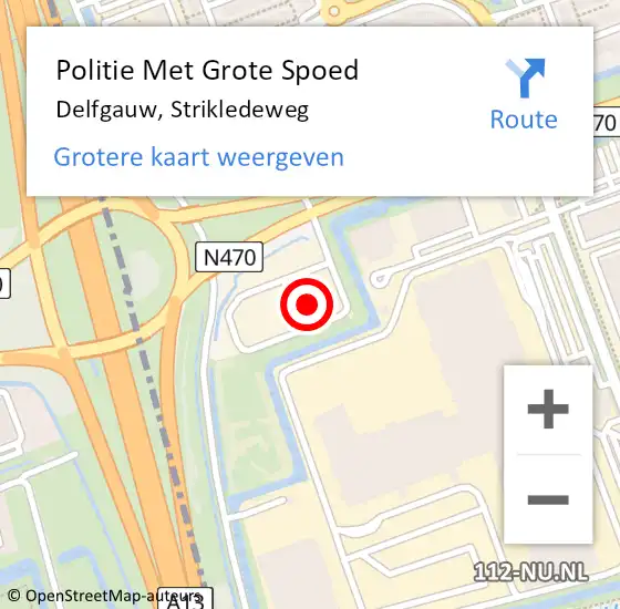 Locatie op kaart van de 112 melding: Politie Met Grote Spoed Naar Delfgauw, Strikledeweg op 26 oktober 2023 17:36