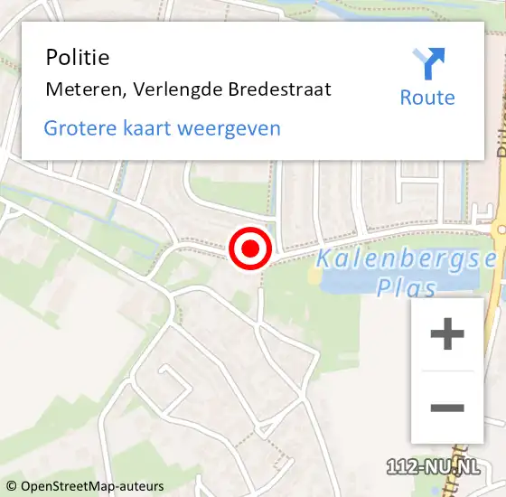 Locatie op kaart van de 112 melding: Politie Meteren, Verlengde Bredestraat op 26 oktober 2023 17:40