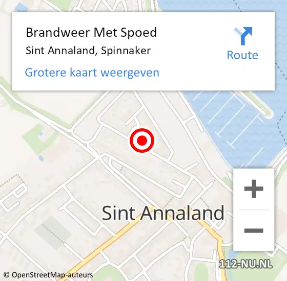 Locatie op kaart van de 112 melding: Brandweer Met Spoed Naar Sint Annaland, Spinnaker op 26 oktober 2023 17:46